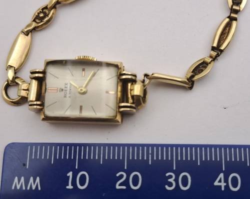 Vintage 1930`s Ladies H.Newman ROLEX 10kt GOLD manual wind watch -WORKING (crown is loose )