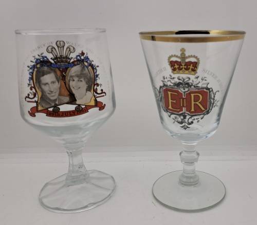 Vintage Royal Wedding 1981 and Queen Elizabeth Silver Jubilee Glasses