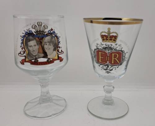 Vintage Royal Wedding 1981 and Queen Elizabeth Silver Jubilee Glasses
