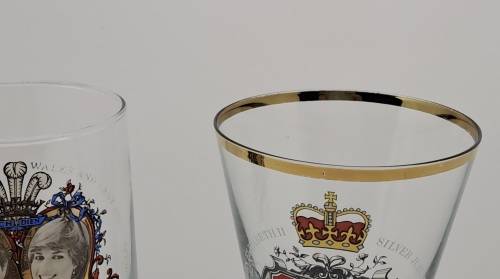 Vintage Royal Wedding 1981 and Queen Elizabeth Silver Jubilee Glasses