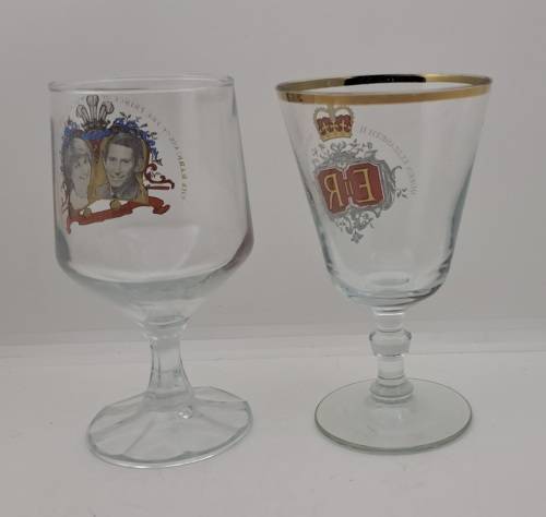 Vintage Royal Wedding 1981 and Queen Elizabeth Silver Jubilee Glasses