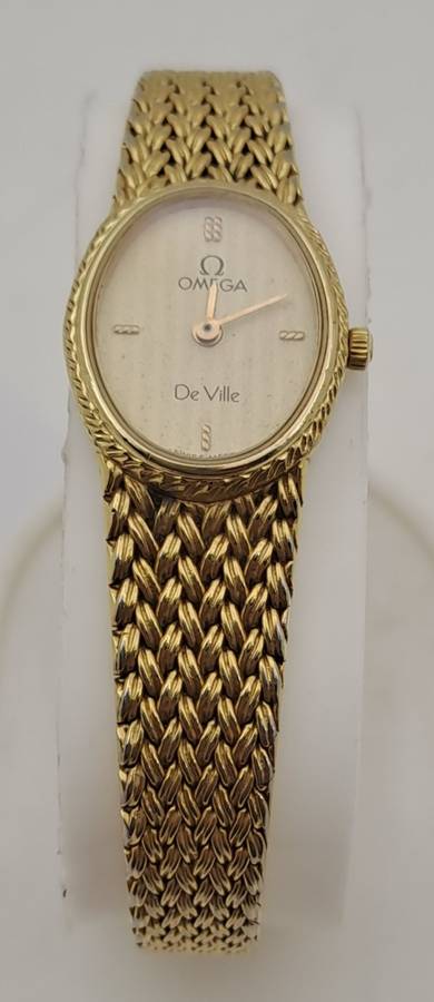 Pre-Owned Vintage Swiss OMEGA de Ville Quartz Gold Plated ladies watch - original strap-Working