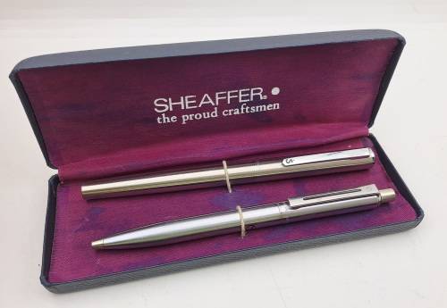 Pre-Owned Sheaffer Fountain Pen and Ball Point Pen (Branded) in Case