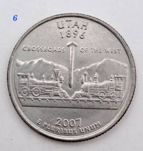 6 x USA Washington ¼ Dollars-Florida-Alabama-Nevada-Missouri-Kentucky-Utah