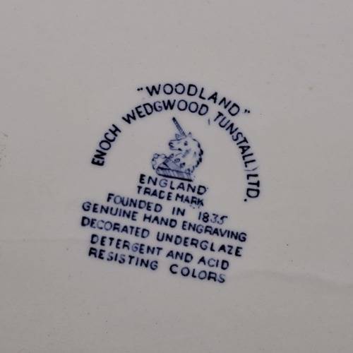 Large Vintage ENOCH WEDGWOOD WOODLAND Genuine Hand Engraved Platter-Tunstall England