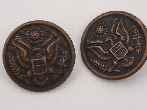 2 WW1 USA Allied Forces Military Uniform  Buttons 22mm