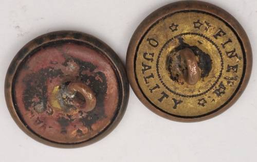 2 WW1 USA Allied Forces Military Uniform  Buttons 22mm