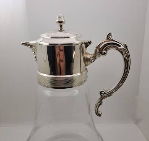 For The Elegant Hostess Sheratonn -Chill-It-Pitcher in Luxurious Silverplate and Glass -unused-Italy