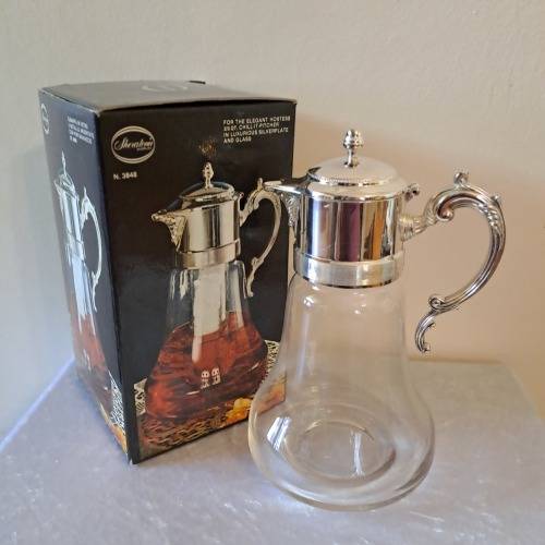 For The Elegant Hostess Sheratonn -Chill-It-Pitcher in Luxurious Silverplate and Glass -unused-Italy