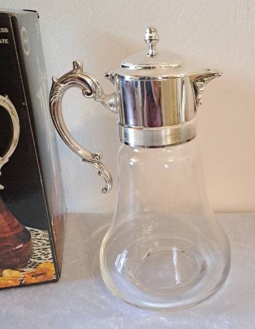For The Elegant Hostess Sheratonn -Chill-It-Pitcher in Luxurious Silverplate and Glass -unused-Italy