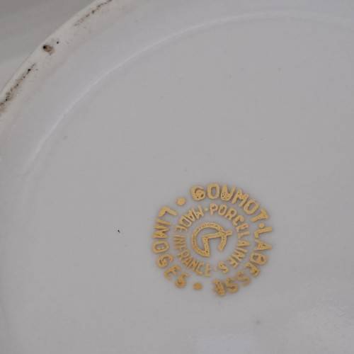 Vintage Limoges Goumot Labesse Porcelain Vase with Lid - France