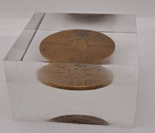 1965-1966 Israel Medal - Israel Historical Cities Coin of Jerusalem- in Perspex Mould -