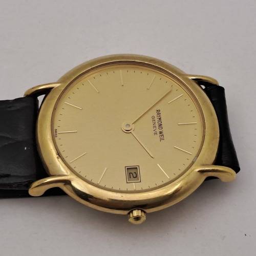 Pre-owned Vintage Mens Raymond Weil 9140 18kt Gold Plated Quartz watch - working