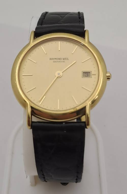 Pre-owned Vintage Mens Raymond Weil 9140 18kt Gold Plated Quartz watch - working