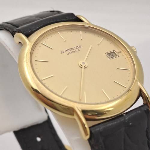 Pre-owned Vintage Mens Raymond Weil 9140 18kt Gold Plated Quartz watch - working