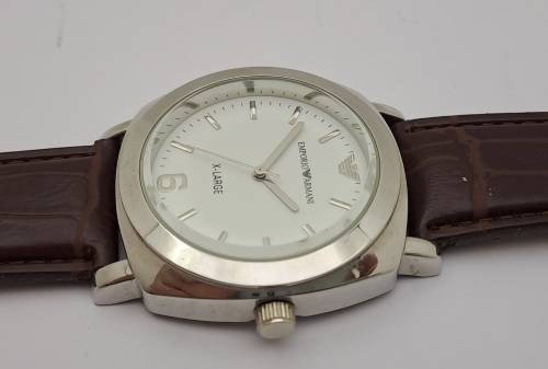 Pre-owned Emperio Armani X-Large Mens Fashion 10ATM Quartz Watch -working