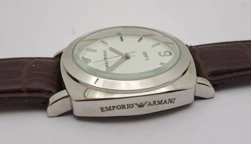 Pre-owned Emperio Armani X-Large Mens Fashion 10ATM Quartz Watch -working