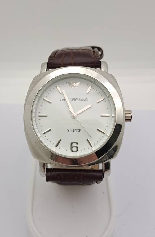 Pre-owned Emperio Armani X-Large Mens Fashion 10ATM Quartz Watch -working