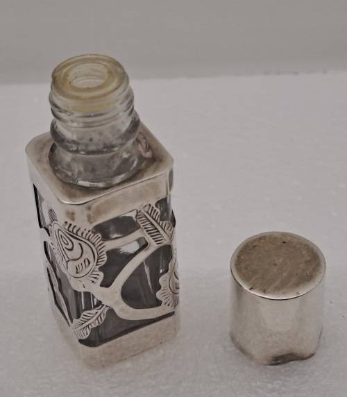 Vintage .925 Sterling Silver Hecho en Mexico Perfume Bottle