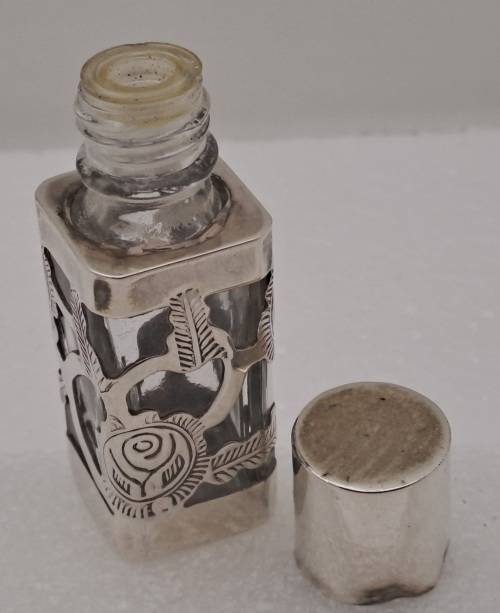 Vintage .925 Sterling Silver Hecho en Mexico Perfume Bottle