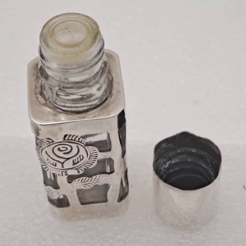 Vintage .925 Sterling Silver Hecho en Mexico Perfume Bottle