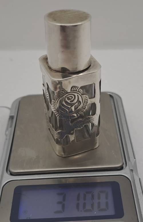 Vintage .925 Sterling Silver Hecho en Mexico Perfume Bottle