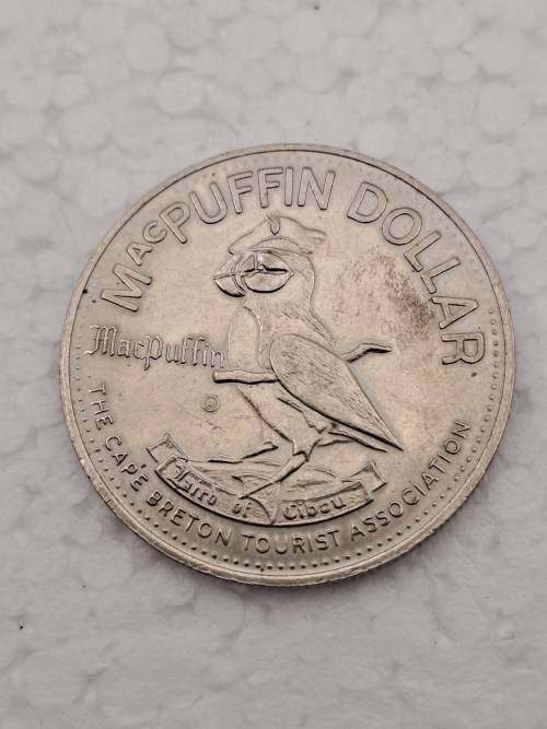 Collectable 1979  Canada MacPuffin Dollar Cape Breton Island, Nova Scotia- Tade Token