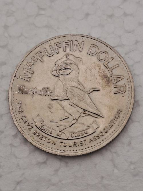 Collectable 1979  Canada MacPuffin Dollar Cape Breton Island, Nova Scotia- Tade Token