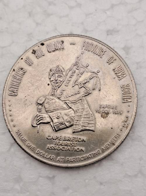 Collectable 1979  Canada MacPuffin Dollar Cape Breton Island, Nova Scotia- Tade Token