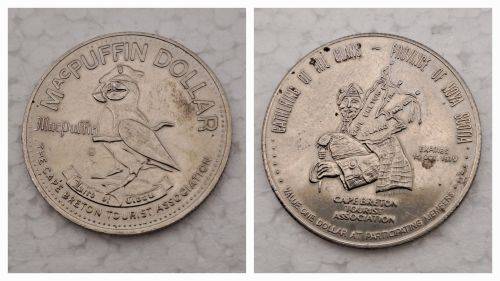 Collectable 1979  Canada MacPuffin Dollar Cape Breton Island, Nova Scotia- Tade Token