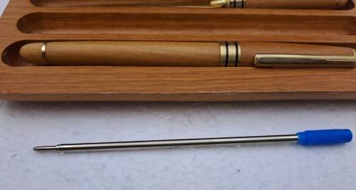 Wood Pen Set- Ballpoint Pen, Fountain Pen with Iridium Point Germany and letter opener in Case