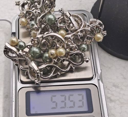 Vintage Trifari  Pearl Necklace with Matching Earrings -Made in Italy