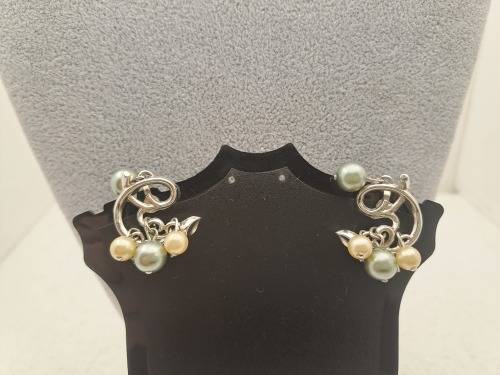 Vintage Trifari  Pearl Necklace with Matching Earrings -Made in Italy