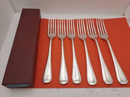 6 X Vintage William Rodgers EPNS Electroplated Nickle Silver Forks Made Sheffield in England.Boxed