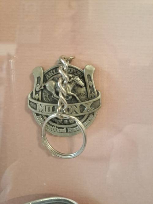 Silver Keyring & 2 Silver Spoons Arlington International Racecourse Sept.2 1990 Million X -Framed