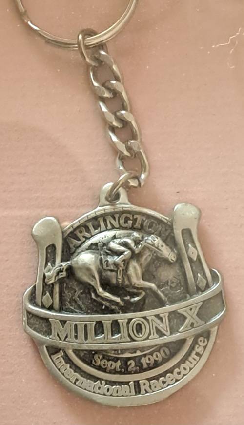 Silver Keyring & 2 Silver Spoons Arlington International Racecourse Sept.2 1990 Million X -Framed