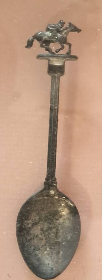 Silver Keyring & 2 Silver Spoons Arlington International Racecourse Sept.2 1990 Million X -Framed