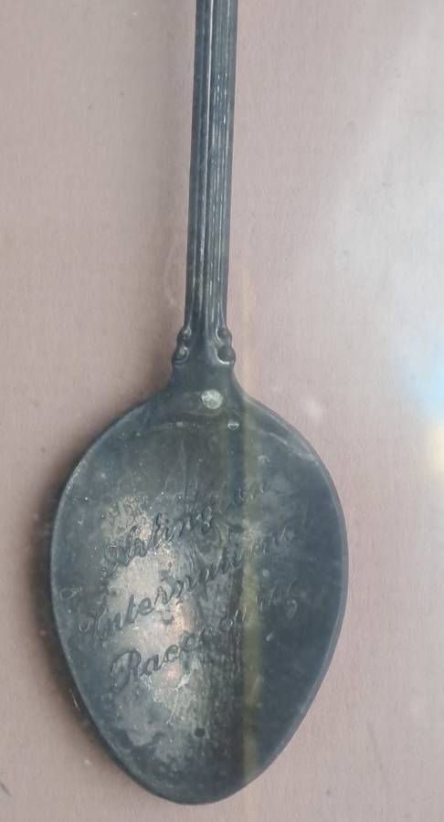 Silver Keyring & 2 Silver Spoons Arlington International Racecourse Sept.2 1990 Million X -Framed