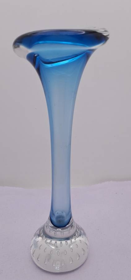 Beautiful Vintage blue Murano Vase 21cm x 7,3cm