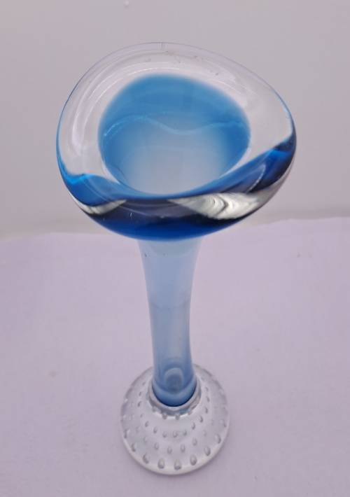 Beautiful Vintage blue Murano Vase 21cm x 7,3cm