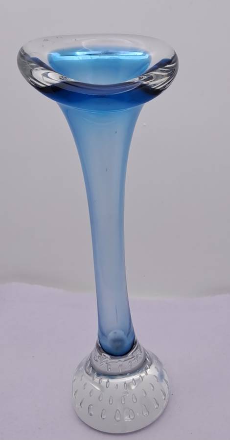 Beautiful Vintage blue Murano Vase 21cm x 7,3cm