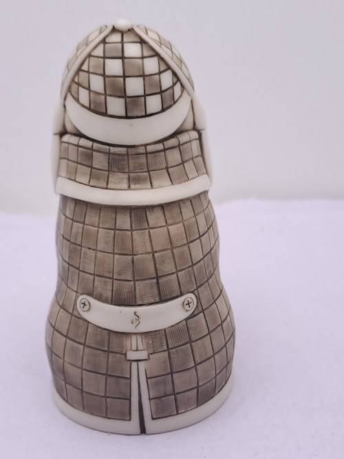 Rare Vintage Collectable John Biccard Crushed Marble Figurine - Detective Bloodhound Dog