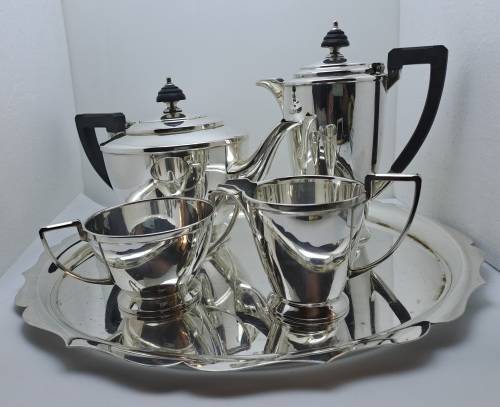5 Pc Antique / Vintage Mappin & Web Silver Plate Tea and Coffee Set. W27559 -Sheffield England.