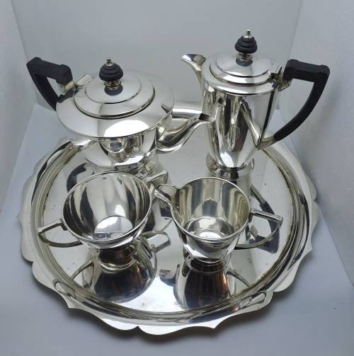 5 Pc Antique / Vintage Mappin & Web Silver Plate Tea and Coffee Set. W27559 -Sheffield England.