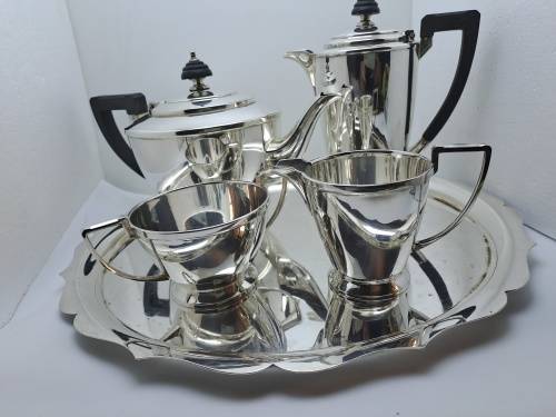 5 Pc Antique / Vintage Mappin & Web Silver Plate Tea and Coffee Set. W27559 -Sheffield England.