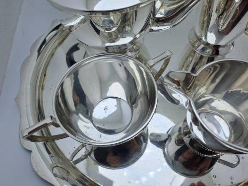 5 Pc Antique / Vintage Mappin & Web Silver Plate Tea and Coffee Set. W27559 -Sheffield England.