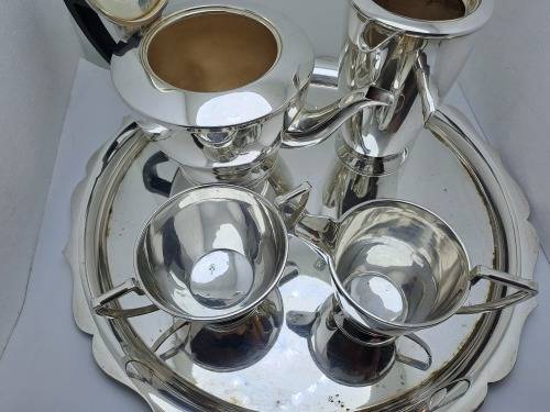 5 Pc Antique / Vintage Mappin & Web Silver Plate Tea and Coffee Set. W27559 -Sheffield England.