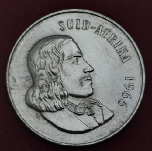 1966  South Africa Silver  1 Rand Afrikaans legend - SUID AFRICA