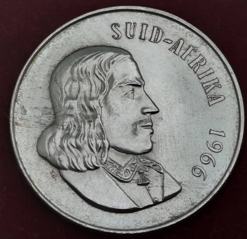 1966  South Africa Silver  1 Rand Afrikaans legend - SUID AFRICA