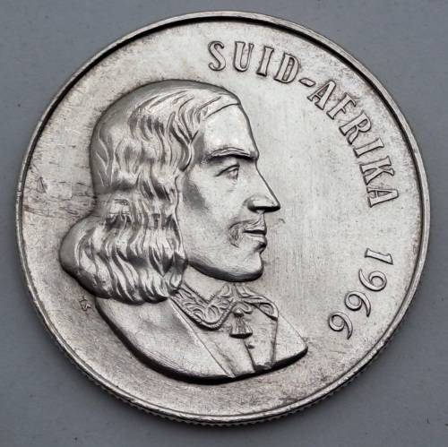 1966  South Africa Silver  1 Rand Afrikaans legend - SUID AFRICA